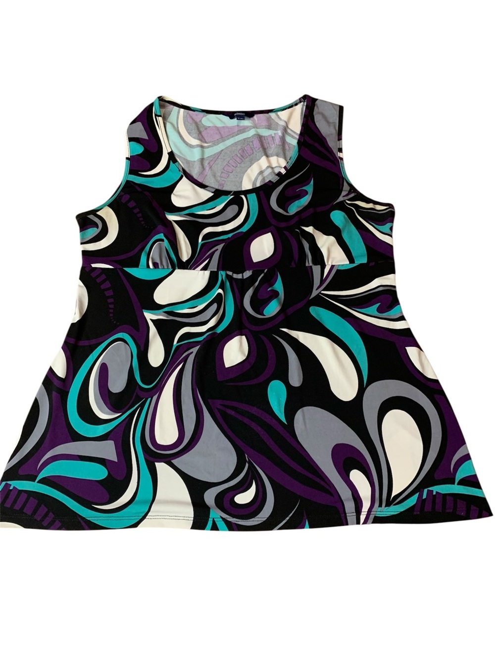 Reitmans Abstract Print Sleeveless Tank Top – Size XL – Purple & Teal